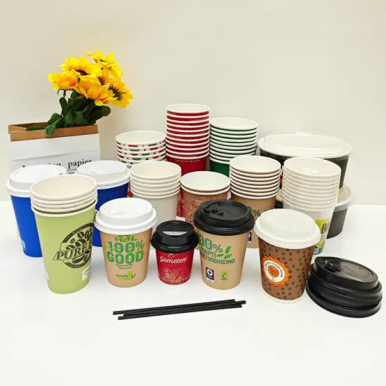 Disposable Biodegradable Coffee Cups Ripple Paper Coffee Cups Disposable Tea Cups