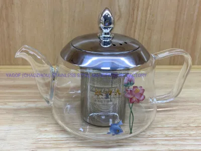 High Borosilicate Tea Kettle Glass Tea Pot with Infuser Coffee Pot Stovetop Teapot