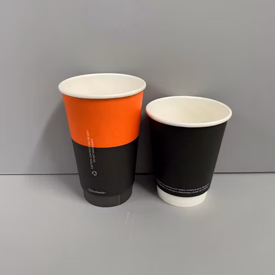 4 8 12 16 20 Oz Custom Wholesale Disposable Single Double Ripple Wall Mug Paper Cup Beverage Bubble Boba Milk Tea Coffee Cups for Hot and Cold Drinks with Lids