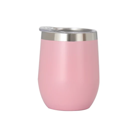 Wholesale Custom Logo 12oz Eggshell Double Wall Stainless Steel Tumbler Coffee Mug Travel Wine Cup with Lid